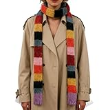 Liakyunf Bufanda de punto, colorida y delgada a rayas, bufanda para mujer, para otoño, clima frío, uso diario, viajes, vacaciones, deportes de invierno, a, Refer to description