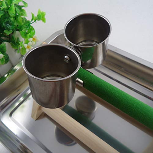 CJFael Metalen Vogel Papegaai Feeder Voedsel Water Voeden Bowl Huisdier Kooi Clip Cup Dispenser Accessoires - Zilver 2 - Afbeelding 5