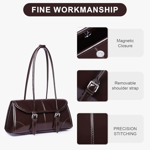 Image of YFGBCX Faux Leather Tote Bag for Women Burgundy Purses Small Shoulder Bag Wine Colored Purse Y2k Red Handbag Purse
