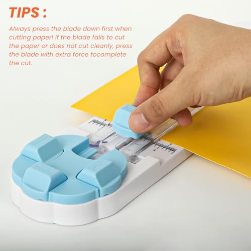 Image of 4-in-1 Paper Cutter and Trimmer with Straight, Wave, Dotted & Crease Blades, Precision Craft Cutting Tool for Scrapbooking, Card Making & DIY Projects