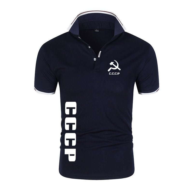 Men's Golf T-Shirt Polo Shirts for C.C.C.P Polos Short Sleeve Casual T-Shirts Sports Shirts Tops A-6 L