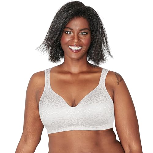 Playtex Ultimate Lift De 18 Horas Inalámbrico, Sujetador De Toda Superficie con Comodidad Diaria, Estampado De Animal Blanco, 110C para Mujer