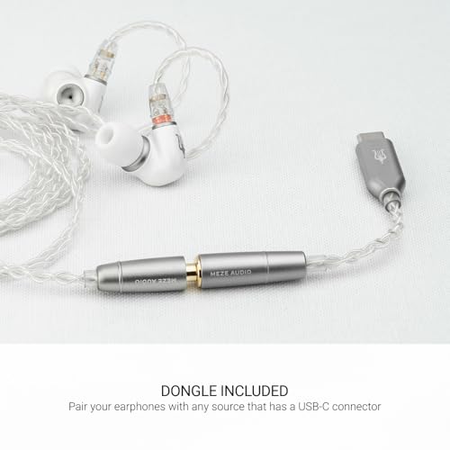 Image of MEZE AUDIO ALBA | Wired Earbuds in-Ear Monitor Headphones for Audiophiles | USB-C Adapter Included | Smartphone Compatible | Noise Isolating | Ergonomic Metal Chassis