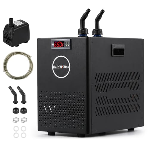 Image of BAOSHISHAN Aquarium Chiller 26gal Aquarium Cooler 1/13 HP Water Chiller for Aquarium with Compressor Refrigeration Quiet Design Chiller for Fish Tank Axolotl