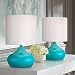 Set of 2 Steel Droplet 14 3/4"H Teal Blue Small Accent Lamps