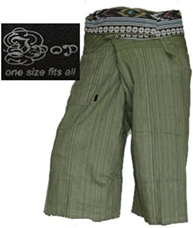 Hippie Boho Thai Fisherman Handmade Short Grey Pants