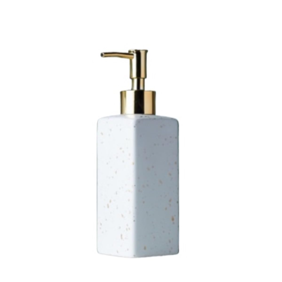 Dispensadores De Loción Jabón Dispensador De Jabón Y Loción De Cerámica con Bomba, Botella De Líquido Decorativa Moderna(White-Square)
