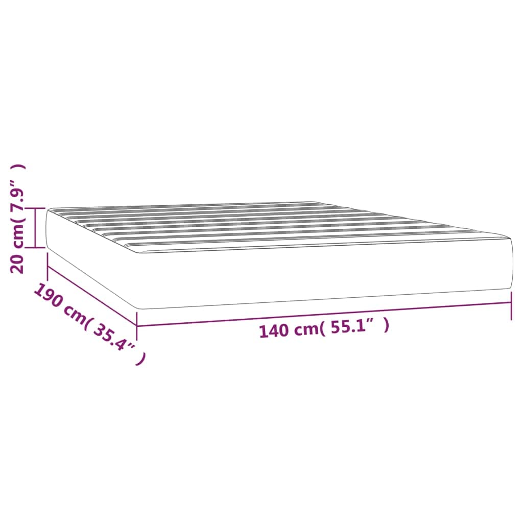 Materasso a molle insacchettate, medio, 140 x 190 x 20 cm, in ecopelle, con schiuma fredda, ergonomico, traspirante, per chi dorme sulla schiena e sulla pancia, comodo materasso a molle