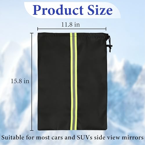 Image of 2 Pcs Side Mirror Covers for Cars with Reflective Strip