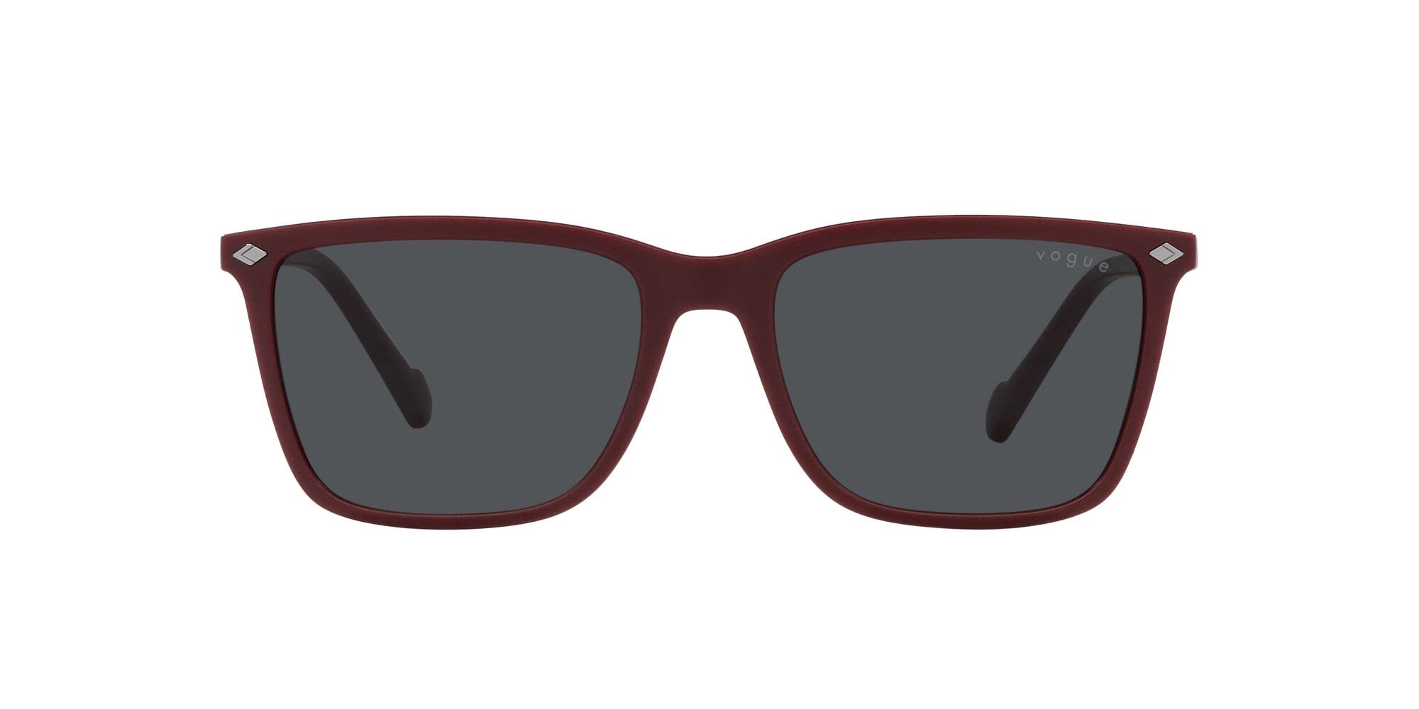 Vogue Eyewear Men's VO5493S Square Sunglasses, Semi Matte Wine Red/Dark Grey, 56 mm