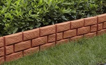 Wonderland Garden Brick/Wall Shaped Fence (Pack of 8) Made of PP/PVC for Your Garden