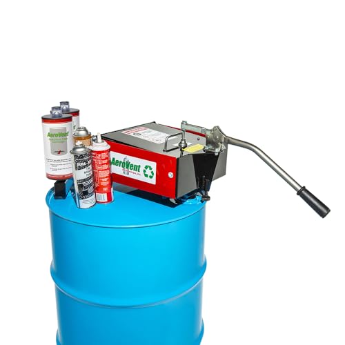 Image of AeroVent 3X Aerosol Can Disposal System (Part #10004721) | Processes 3 Cans Simultaneously | Fits Cans Up to 3 inch Diameter & 10.5 inch Length | Viz-a-Ball Indicator | Heavy-Duty Steel | Made in USA
