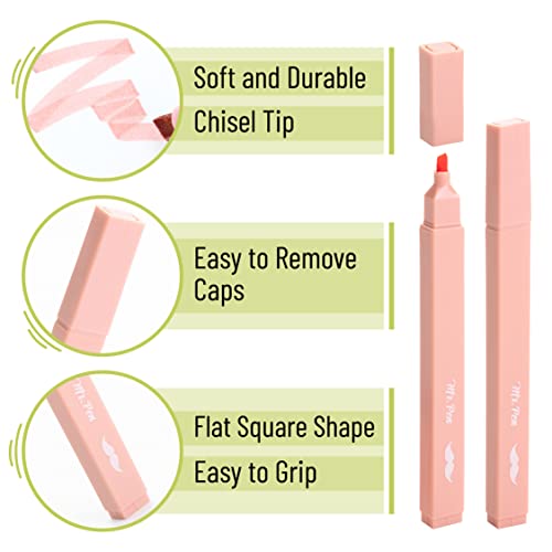 Image of Mr. Pen - 8 Pack Aesthetic Highlighters, Chisel Tip, Boho Colors, Smudge-Free, Pastel, Assorted Colors, Cute