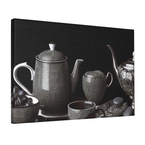 Impression sur toile Thé de l'après-midi noir 30x45cm