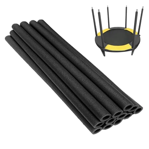 Trampolin-Sicherheitsabdeckungen, 88 cm, schwarz, dick, Anti-Kollisions-Schaumstoffrohre für Trampolinstangen, universelle Passform für Outdoor-Kindertrampoline, Partyzubehör, Trampolin-Zubehör, 12