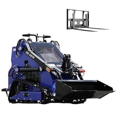 DigSwift 23 HP Compact Double Cooling Mini Skid Steer Loader, Standing-on Gasoline Crawler Skid Loader, Match Attachments, Used for Farm, Construction, US In Stock (Pallet fork)