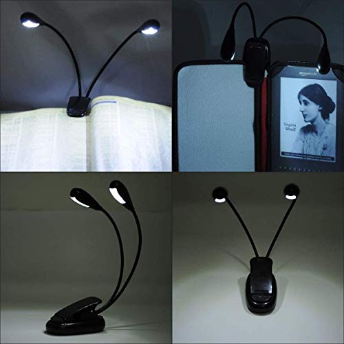 image for QUMOX LED Book Light, Portable Music Stand Lights, Dual Head, 4-Level 