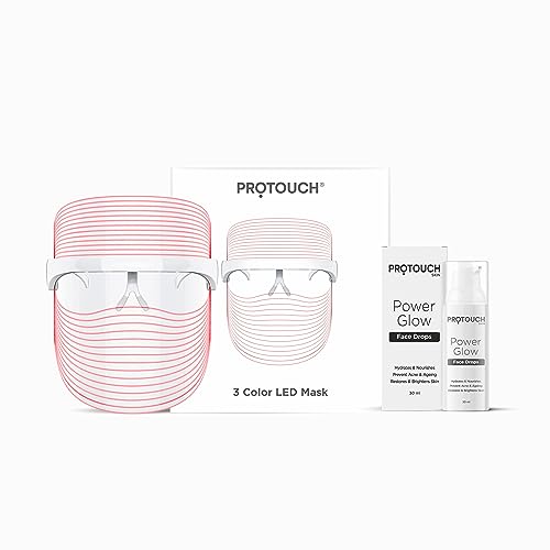PROTOUCH Glow Getter Led Face Mask + Power Drops Brightening & Nourishing Anti Acne & Aging For Clear & Glowing Skin For All Skin Type (Combo Of 1)