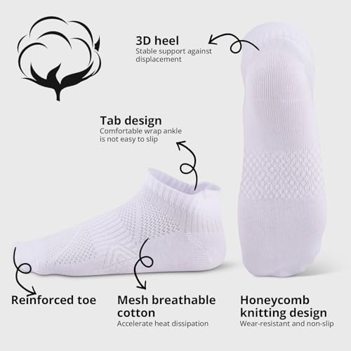 COOVAN Mens Socks 6 Pairs Cotton Ankle Breathable Casual Thin Socks Athletic Ankle Anti-Blister Sports Running Socks4