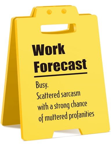 Funny Cat Vomit Caution Sign, Humorous Desk Sign for Cat Lovers, Perfect Cat Mom or Cat Dad Christmas Gag Gifts for Pet Owners, Best Friends, Cat Enthusiasts, Cat Themed Home Office Decor