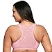 Glamorise Full Figure Plus Size Front-Closure Cotton T-Back Comfort Bra Wirefree #1908 Pink Blush