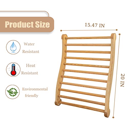 Moliholi Canadian Red Cedar Sauna Backrest, Non-Toxic,S-Shape Design,Slip-Resistant,Sauna Chair With Backrest For Traditional Sauna Infrared Sauna (Pack Of 1 Backrest And 1 Sauna Hat) #TOP1