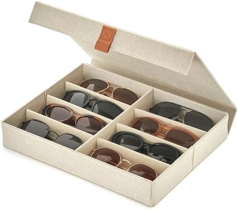 Beautiful Sunglass Storage Organizer For 8 Pairs - Stylish Case/Holder