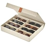 ZICOTO Organizador seguro para gafas de sol: el soporte y almacenamiento perfectos para mantener tus gafas libres de polvo.., Marfil, X-Large