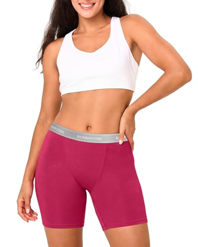 Image of BAMBOO COOL Womens BoyShorts Underwear Full Coverage Ladies Panties High Waisted Boxer Briefs Breathable Stretch 5 Pack