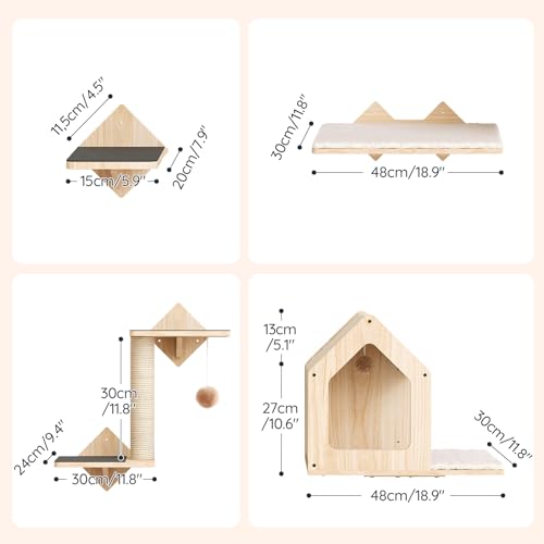 Set de 5 Repisas de Pared para Gatos HOOBRO miniatura 3