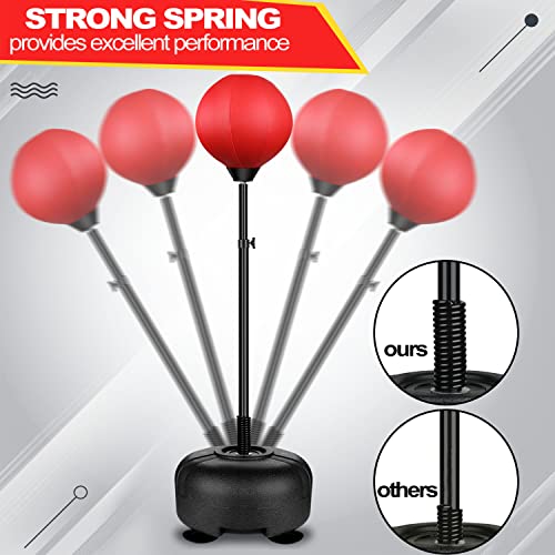 Hozzen Kids Punching Bag For Kids - Height Adjustable Boxing Set With Stand And Boxing Gloves, Thicker Pvc And Stronger Spring, Christmas Birthday Gifts Toys For 4 5 6 7 8 And Up Years Old Boys Girls #TOP2