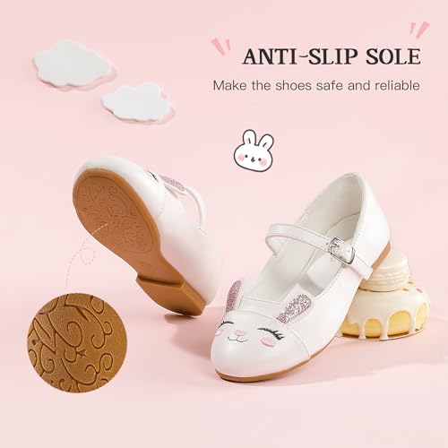 Furdeour Girls Dress Shoes Mary Jane Flower Wedding Party Bridesmaids Shoes Glitter Princess Ballet Flats for Kid Toddler - Image 5