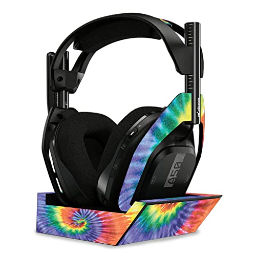 Image of MightySkins Glossy Glitter Skin Compatible with Astro A50 Wireless Headphones + Base Station (Gen 4) - Tie Dye Spiral | Protective, Durable High-Gloss Glitter Finish | Easy to Apply | Made in The USA