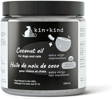 Organic Coconut Oil Pet Supplement for Dogs and Cats – Safe, Natural Skin and Coat Support with Cold Pressed Extra Virgin Coconut Oil – Itchy Skin, Dry Cracked Noses & Dry Skin Treatment – Made in USA