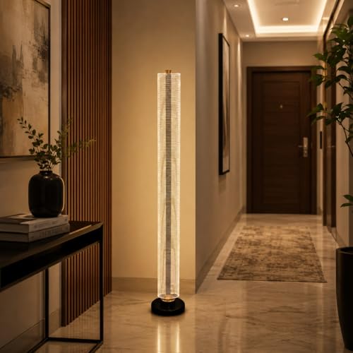 Image of Premium Decorative LED Floor Lamp & Glass Art Collection - Modern FlloNight Light - Unique Aesthetic Home Gift (Sorlis)
