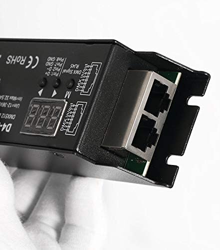 Novabright RG24500 4CH D4-E 32A DMX Decoder PWM Flicker Free Smooth Dimming Constant Voltage 12V-36V Digital Display 2000Hz for RGBW LED Lights 8A/CH