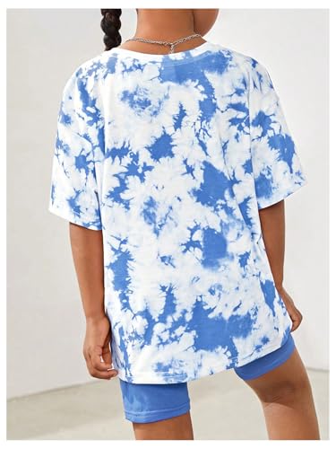 Toddler Girl's Oversized Tie Dye Heart Graphic Tees Half Sleeve Crew Neck Casual T Shirt2