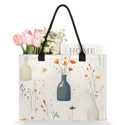 Flower Pot Flower Tote Bag for Women Large Beach Bag Reusable Tote Bags for Work Travel Beach Shopping3