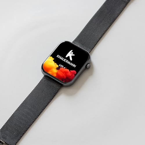 Knauermann Lite 4 rectangulaire Noir : Montre Connectée Écran Rectangulaire avec Bracelet Silicone