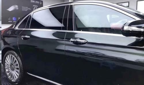 Image of WALLMATE Black Shine Car Wrap Sticker Decal Bubble Free Air Release Car & Bike Sheet Film (30x80 Cm, Wrap Black Film)