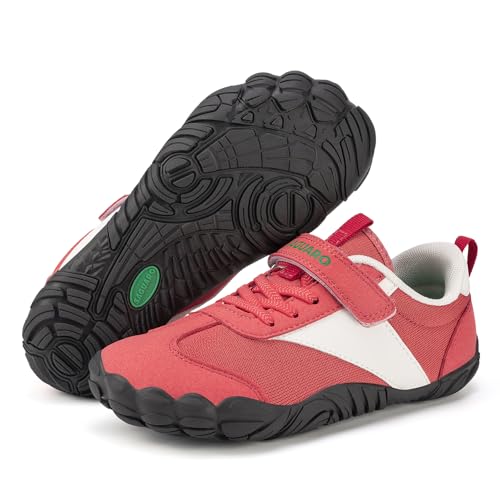 SAGUARO Chaussures Enfants Minimalistes, Rouge 26 EU
