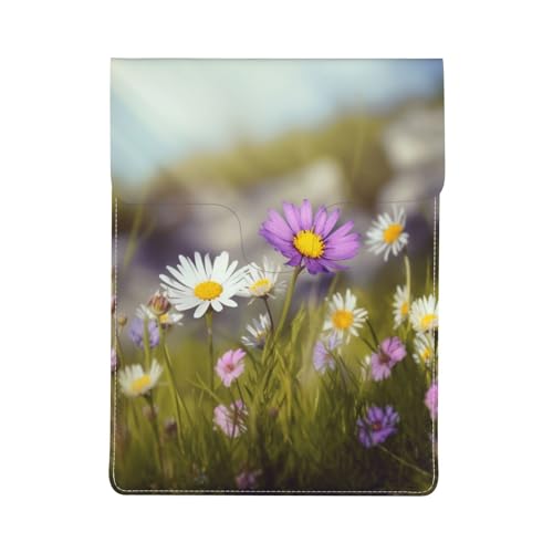 Housse ordinateur portable 13 pouces fleurs sauvages protection fine cuir antichoc