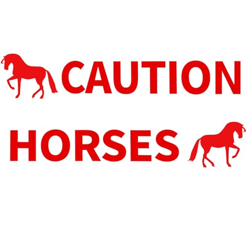 Image of Gilprop 2 Pcs Horses Trailer Decal Sticker Safety Kit Reflective Red 4.5 x 50 Inch Trailer Caution Sign for Safety Warning Decal Car Gift Decor