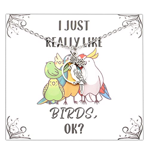 PLITI Parrot Necklace Parrot Lover Gift Gift Bird Watching Gift I Just Really Like Birds Pendant For Animal Lover