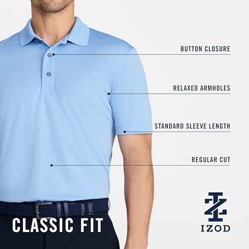 IZOD Men's Performance Golf Grid Polo, Peacoat, X-Large by IZOD - Used condition - Image 5