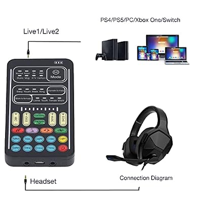 Changeur De Voix Portable – 16 Effets + 8 Sons Drôles – Microphone + Casque – Idéal Jeux PS4 Xbox PC Smartphone