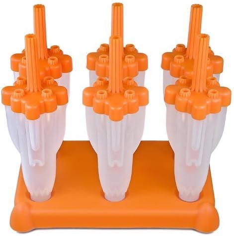 Tovolo 80-4555C Ice Pop Molds, Popsicle Makers, Set of 6, Orange