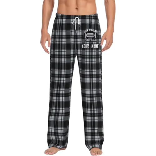 Personalized Las Vegas Custom Pajama Pants Sporty Style Home Pants Comfortable Soft for Men Plaid with Name Pajamas