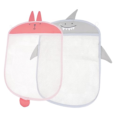 NOLITOY 2pcs Bathtub Toy Storage Mesh Organizer Cartoon Design Bath Toy Holder Cup for Easy Installation and Bathroom Essentials