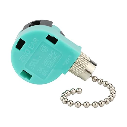 Ceiling Fan Switch 3 Speed 4 Wire Zing Ear ZE 268S6 Pull Chain Switch Control Replacement 3 Speed Control Switch Ceiling Fans, Wall Lamps, Cabinet Light